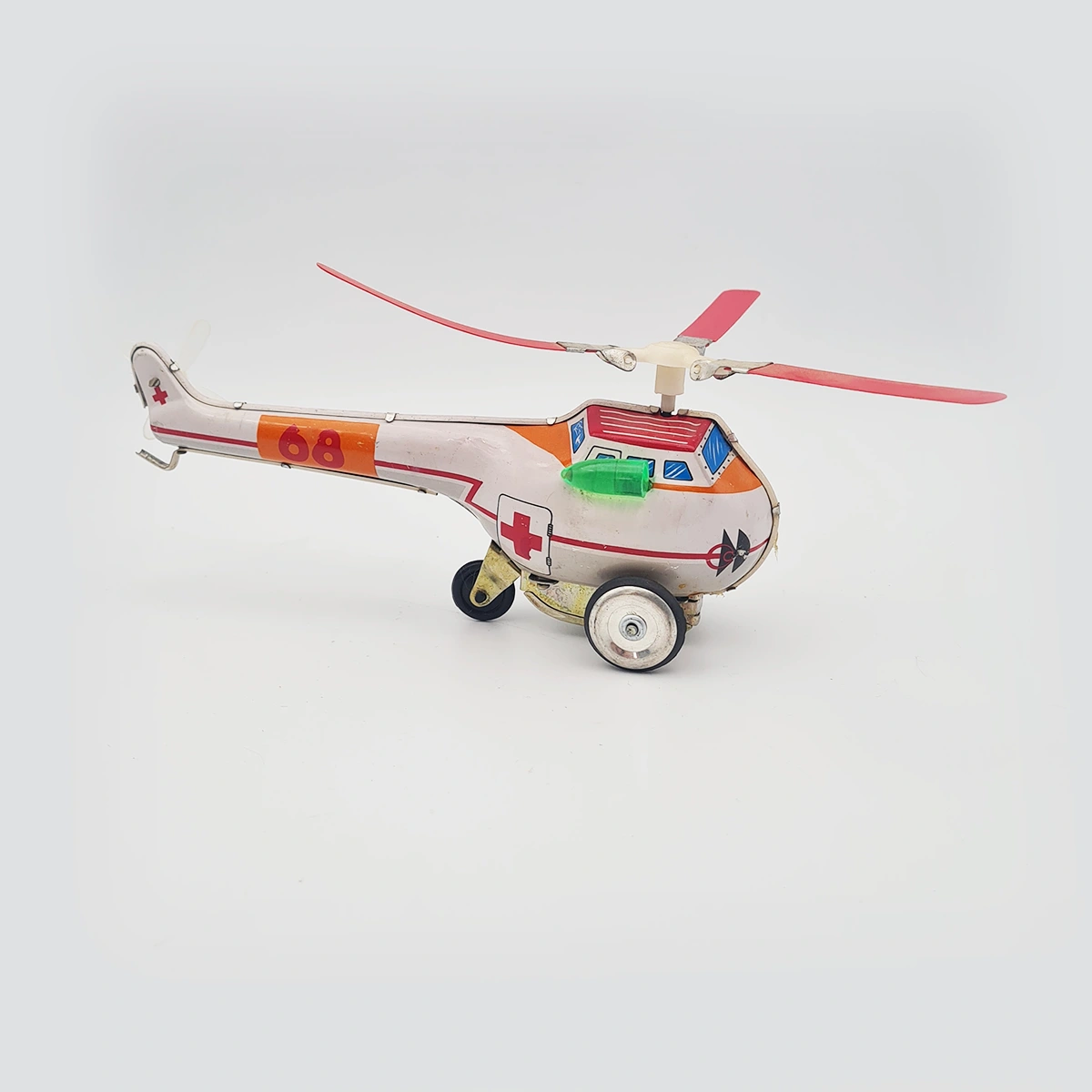 Ambulance Helicopter Tin Friction Toy 2