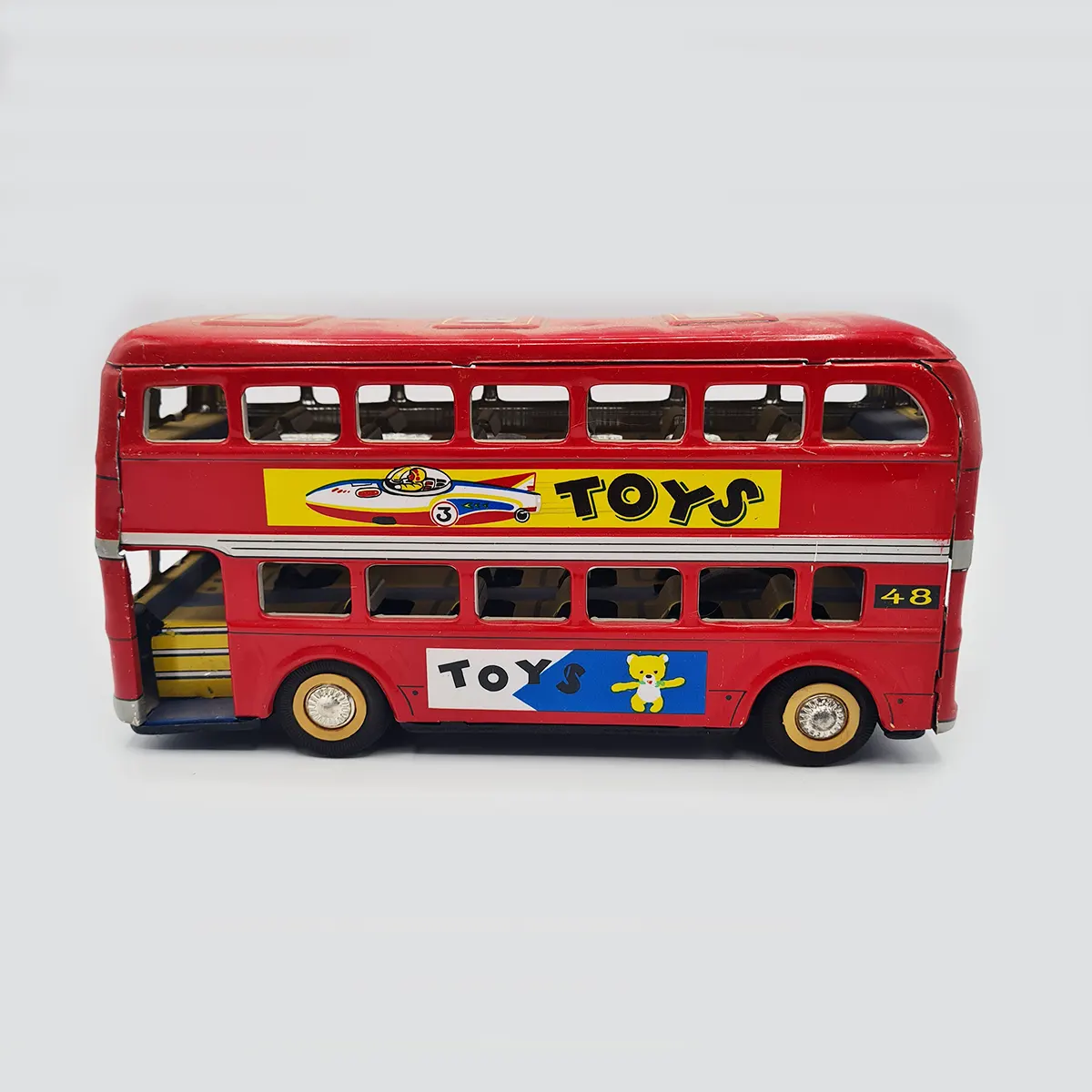 Tin Friction Double Decker Bus Toy 2
