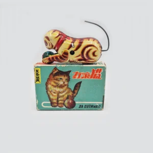 Vintage Wind Up Tin Toy Kitty