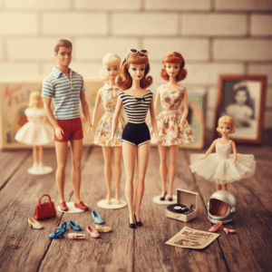 Write an article about the history of Barbie - vintage collectible toy photography