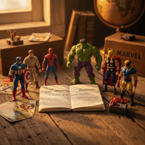 write an article about the history of Marvel - vintage collectible toy photography