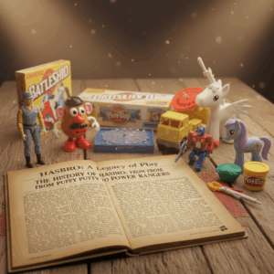 write an article about the history of Hasbro - vintage collectible toy photography