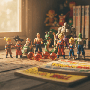 Write an article about the history of Dragon Ball Series - vintage collectible toy photography