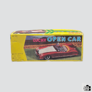 Vintage MF-787 “Lucky” Friction-Drive Open Car Toy – Red Convertible with Opening Hood & Engine Action in Original Box
