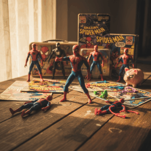 write an article about spiderman toys - vintage collectible toy photography