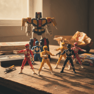 write an article about power ranger toys - vintage collectible toy photography