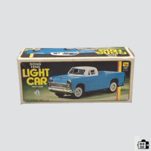 Vintage Dong Feng Light Car Friction Toy (MF033) – Blue Pickup Truck in Original Box