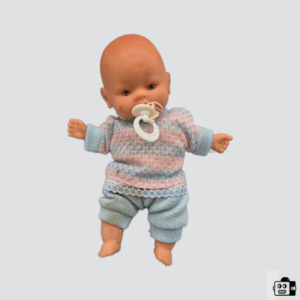 Vintage Baby Doll with Knitted Outfit and Pacifier